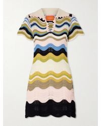 La DoubleJ - Scalloped Crocheted Cotton Mini Dress - Lyst