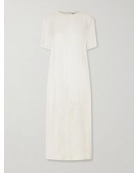 KHAITE - Webber Crinkled-Voile Midi Dress - Lyst
