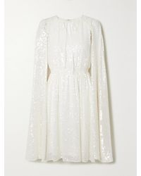 Erdem - Austin Cape-Effect Sequined Chiffon Midi Dress - Lyst