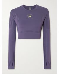 adidas By Stella McCartney - Truestrength Cutout Cropped Printed Top - Lyst