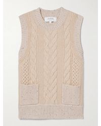 La Ligne - Cable-Knit Merino Wool And Cashmere-Blend Vest - Lyst