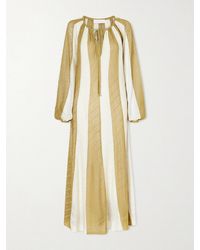 Zimmermann - Mahon Splice Striped Mesh Midi Dress - Lyst