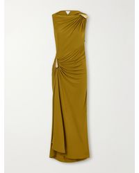 Bottega Veneta - Gathered Embellished Crepe-Jersey Maxi Dress - Lyst