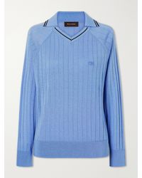 Wales Bonner - Roots Logo-Embroidered Striped Polo Shirt - Lyst