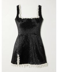 Clio Peppiatt - Margot Embellished Satin Mini Dress - Lyst