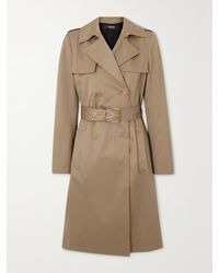 Versace - Icons Belted Double-Breasted Cotton-Gabardine Trench Coat - Lyst