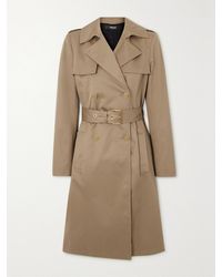 Versace - Icons Doppelreihiger Trenchcoat Aus Baumwollgabardine Mit Bindegürtel - Lyst
