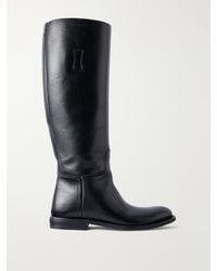 Acne Studios - Brillante Logo-Debossed Full-Grain Leather Knee Boots - Lyst