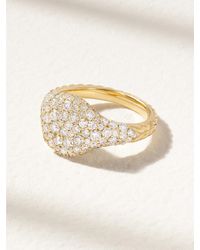 David Yurman - Bague De Petit Doigt En Or 18 Carats (750/1000) Et Diamants Mini Chevron - Lyst