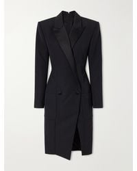 Balmain - Wool Grain De Poudre Midi Dress - Lyst
