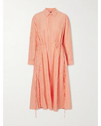 Polo Ralph Lauren - Striped Linen Cotton Shirt Dress With Drawstring - Lyst