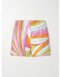 PUCCI - Printed Silk-Twill Shorts - Lyst