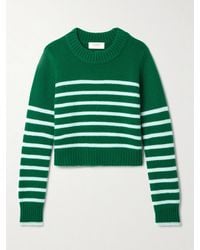 La Ligne - Pull En Laine Et Cachemire Mélangés À Rayures Mini Marin - Lyst
