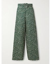 Cara Cara - Mayflower Belted Polka-Dot Linen Wide-Leg Pants - Lyst