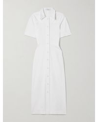 Another Tomorrow - Midikleid Aus Biobaumwoll-Chambray - Lyst