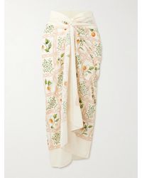 Agua Bendita - Lavanda Printed Cotton And Silk-Blend Voile Pareo - Lyst