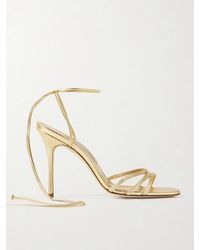 Manolo Blahnik - Sandales En Cuir Métallisé Leva 105 - Lyst