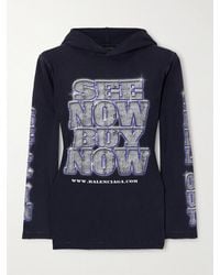 Balenciaga - Oberteil Aus Jersey Aus Stretch-Baumwolle Mit Kapuze Und Print - Lyst