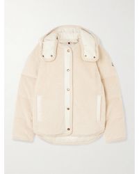 Moncler - Ciboulette Daunenjacke Aus Plüschmaterial Mit Shell-Besätzen Und Kapuze - Lyst
