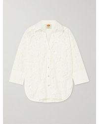 FARM Rio - Broderie Anglaise Cotton Shirt - Lyst