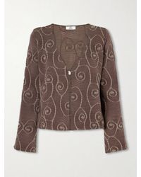 SARA CRISTINA - Arerna Textured Metallic Knitted Cardigan - Lyst