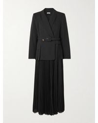 Jonathan Simkhai - Alexandra Belted Pleated Crepe Midi Dress - Lyst