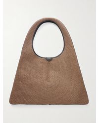 Alaïa - Leather-Trimmed Paper Straw Shoulder Bag - Lyst
