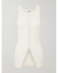 AURALEE - Ribbed-Knit Cotton Tank - Lyst