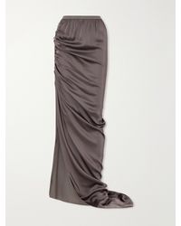 Rick Owens - Edfu Gathered Satin Maxi Skirt - Lyst