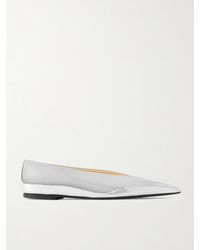 Proenza Schouler - Slash Metallic Leather Point-Toe Flats - Lyst