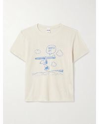 RE/DONE - Peanuts Snoopy Surf's Up Printed Cotton-Jersey T-Shirt - Lyst