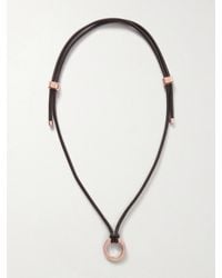 Brunello Cucinelli - Leather And Rose-Tone Necklace - Lyst
