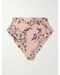 Agua Bendita - Jengibre Wisteria Ruffled Embroidered Floral-Print Recycled Bikini Briefs - Lyst