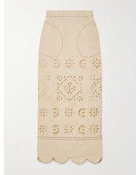 Vita Kin - Orlando Scalloped Broderie Anglaise Linen Maxi Skirt - Lyst