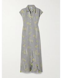 Acne Studios - Layered Chiffon And Floral-Print Crepe Maxi Dress - Lyst
