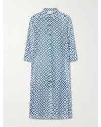 Max Mara - Beachwear Printed Cotton And Silk-Blend Midi Dress - Lyst
