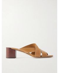 Tod's - Suede And Leather Mules - Lyst