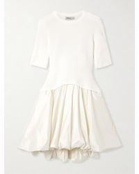 Jonathan Simkhai - Kenny Ribbed-Knit And Pleated Taffeta Mini Dress - Lyst
