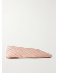 Bottega Veneta - Rosa Intrecciato Leather Ballet Flats - Lyst