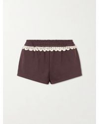 Magda Butrym - Lace-Trimmed Cotton-Jersey Shorts - Lyst