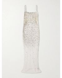 Jenny Packham - Iris Embellished Cape-Effect Georgette Gown - Lyst