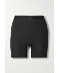 Skims Cotton Rib Boxer – Pacific – Shorts Aus Geripptem Jersey Aus Einer Baumwollmischung - Schwarz