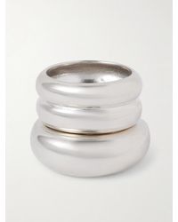 AGMES - Set Of Two Recycled Sterling Rings - Lyst