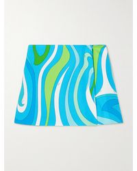 PUCCI - Printed Silk-Twill Mini Skirt - Lyst