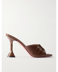 AMINA MUADDI - Lupita Croc-Effect Leather Mules - Lyst