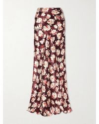 Rabanne - Chainmail-Embellished Floral-Print Silk Maxi Skirt - Lyst