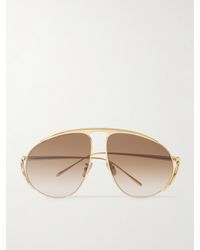 Loewe - Aviator-Style-Tone Sunglasses - Lyst