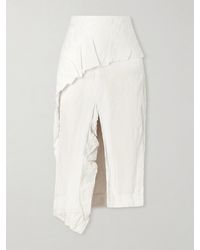 Proenza Schouler - Hansly Crinkled-Twill Midi Skirt - Lyst