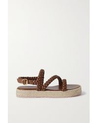 Gianvito Rossi Leder Espadrille-sandalen Aus Geflochtenem Leder in Braun Damen Schuhe Flache Schuhe Espadrilles und Sandalen 