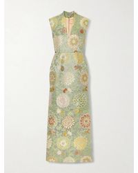 Marta Ferri - Praga Embroidered Woven Midi Dress - Lyst